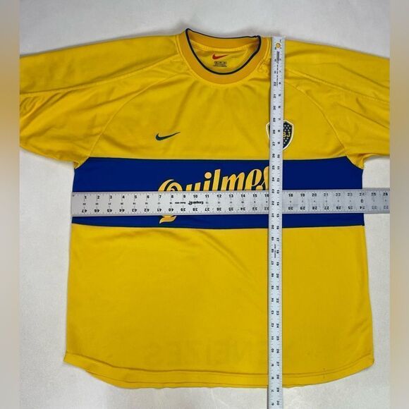 VINTAGE NIKE  Boca Jr 2000 2001 Soccer Futbol Jersey Men XL Yellow Short Sleeve - Picture 13 of 13